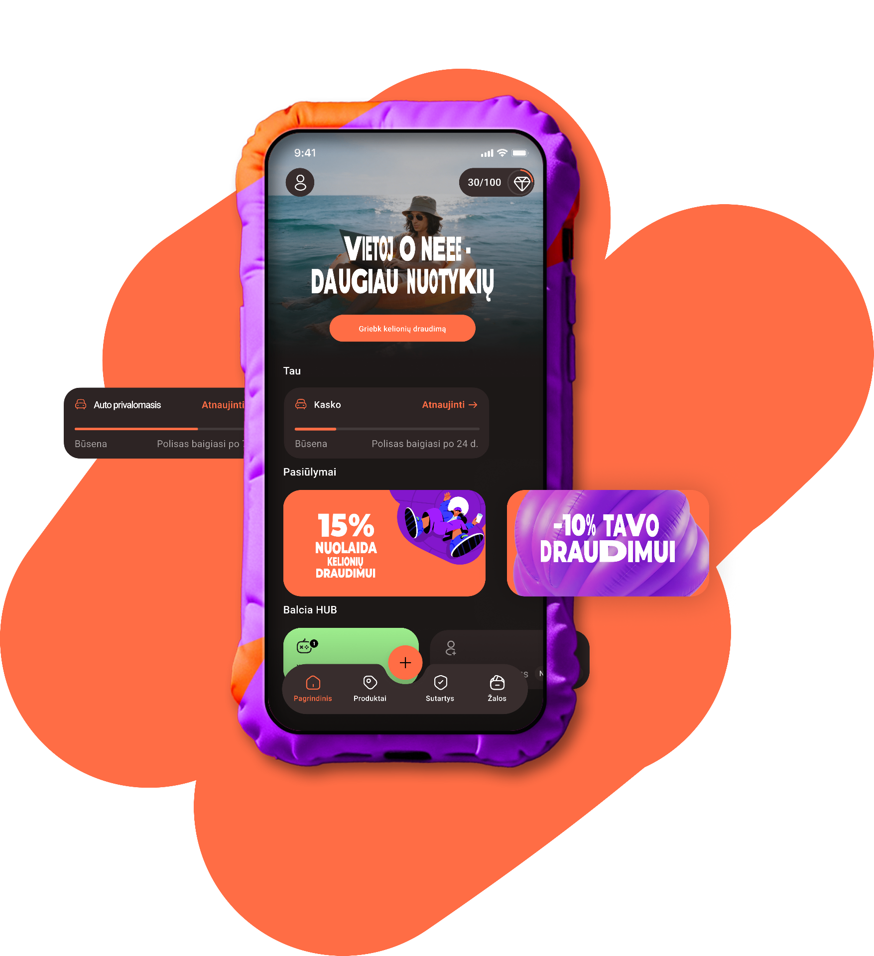 Balcia Insurance app welcome screen